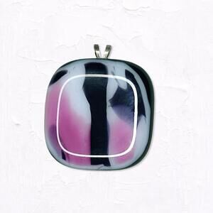 6666. Pink Art Glass Pendant
